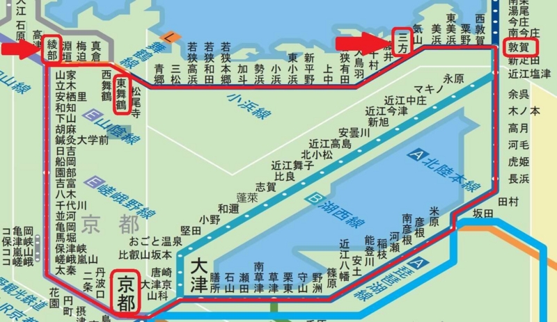 青春18京都・若狭、路線図(後編)