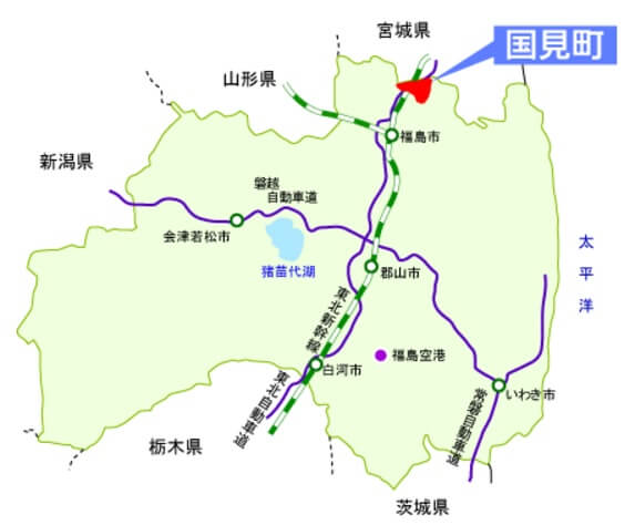 ふるさと納税・岐阜池田町、国見町地図