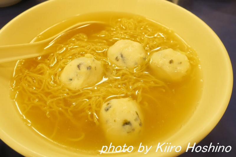 香港・鶏記、イカ団子麺