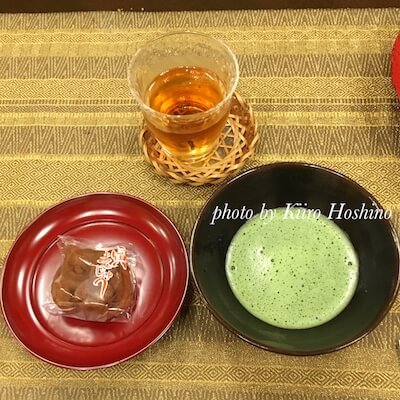 信貴山１日目、お抹茶