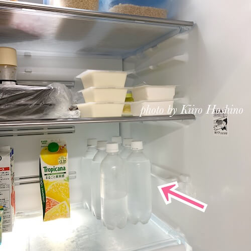PETボトルのラベルはがし、冷蔵庫